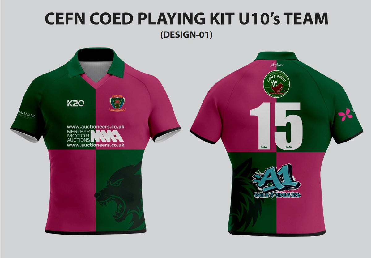 Cefn Coed RFC U10 Playing kit