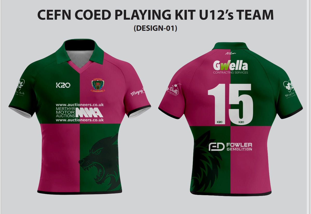 Cefn Coed RFC U12 Playing kit