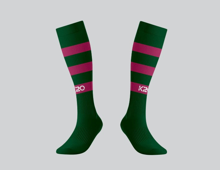Cefn Coed RFC M&J Green/Pink Socks