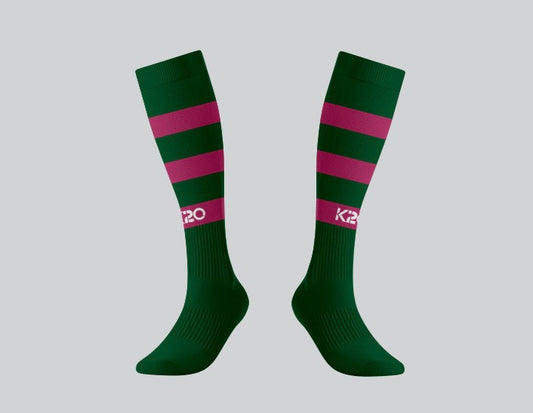 Cefn Coed RFC M&J Green/Pink Socks